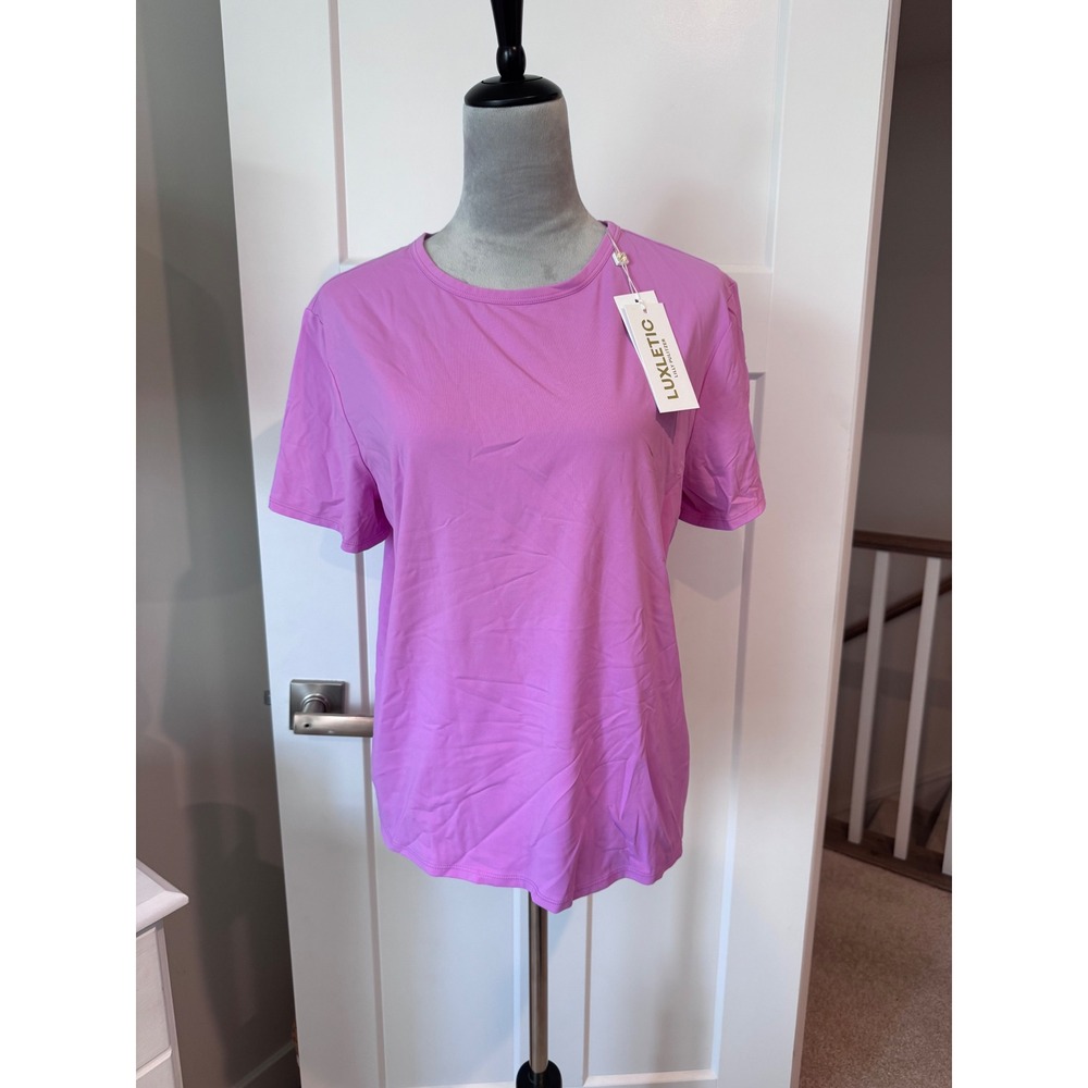 Lilly Pulitzer Luxletic Rally Active Tee Lago Lilac UPF 50+ Shirt 016233 NEW M